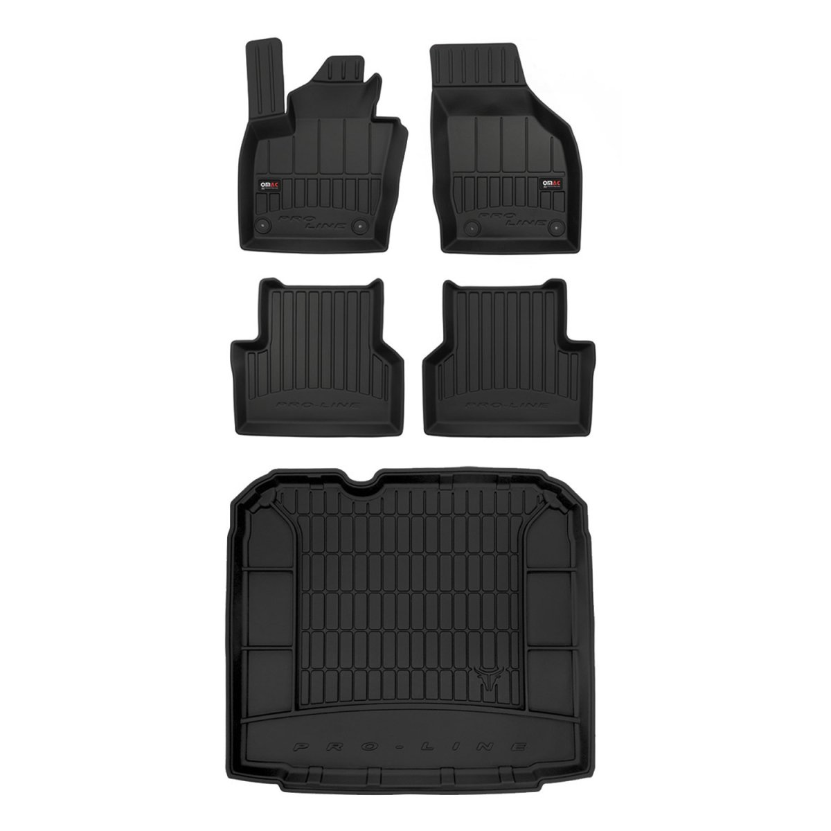 Audi Q3 Floor-Trunk Mats - Omac - 3D Premium - Black - '13-'18